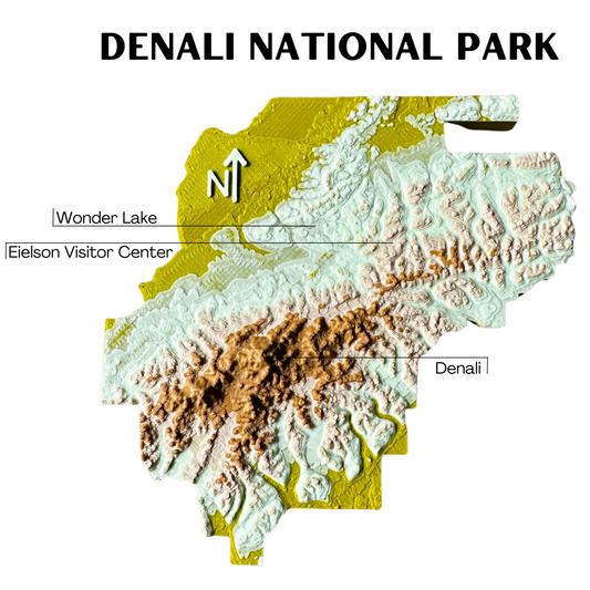 Denali National Park 3D Topography Map Magnet