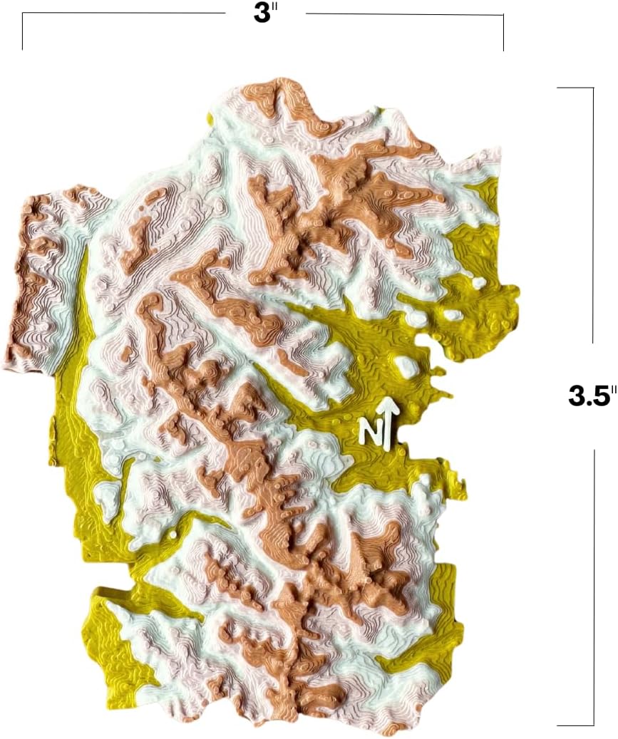 Rocky Mountain National Park 3D Topography Map Magnet