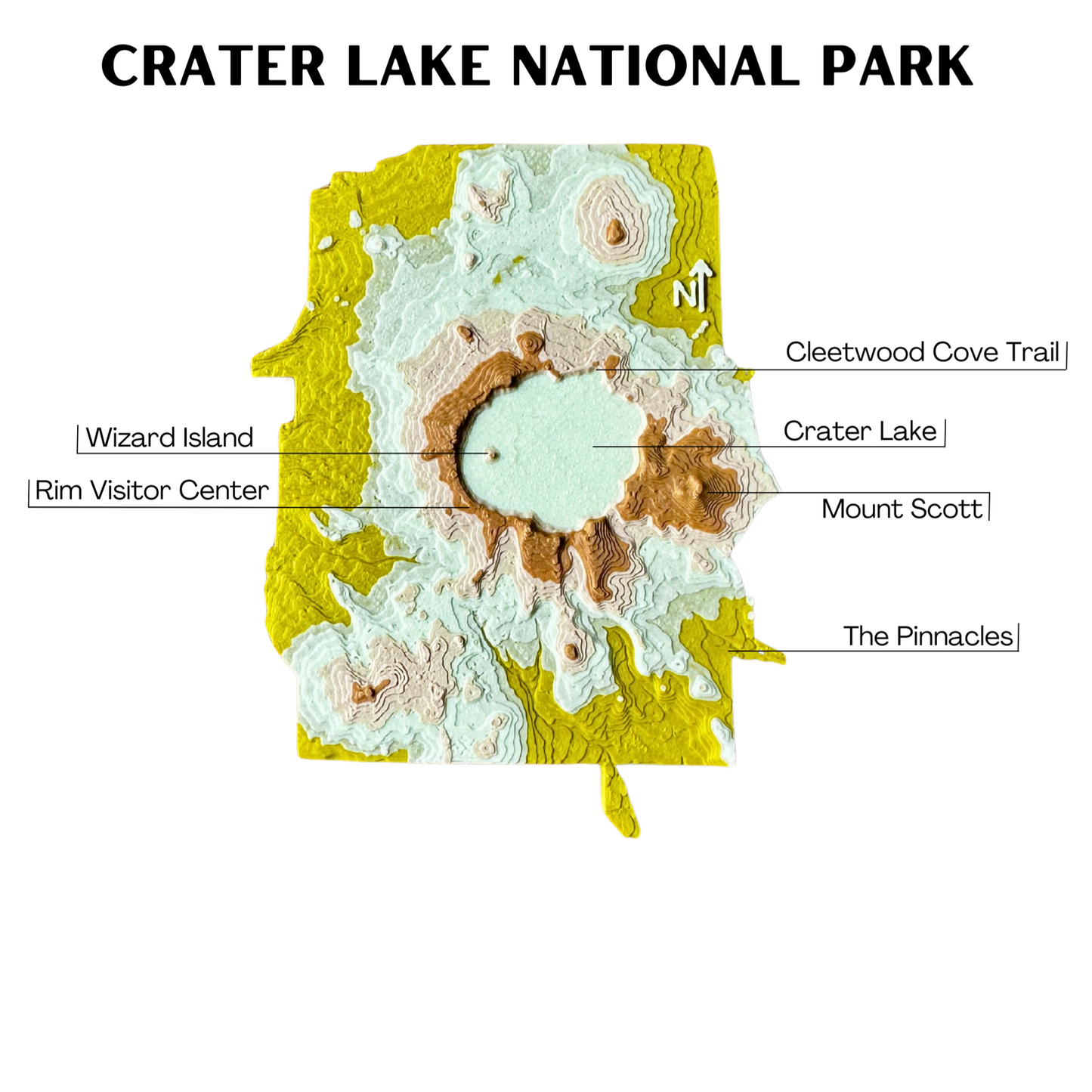 Crater Lake National Park 3D Topography Map gift souvenir magnet
