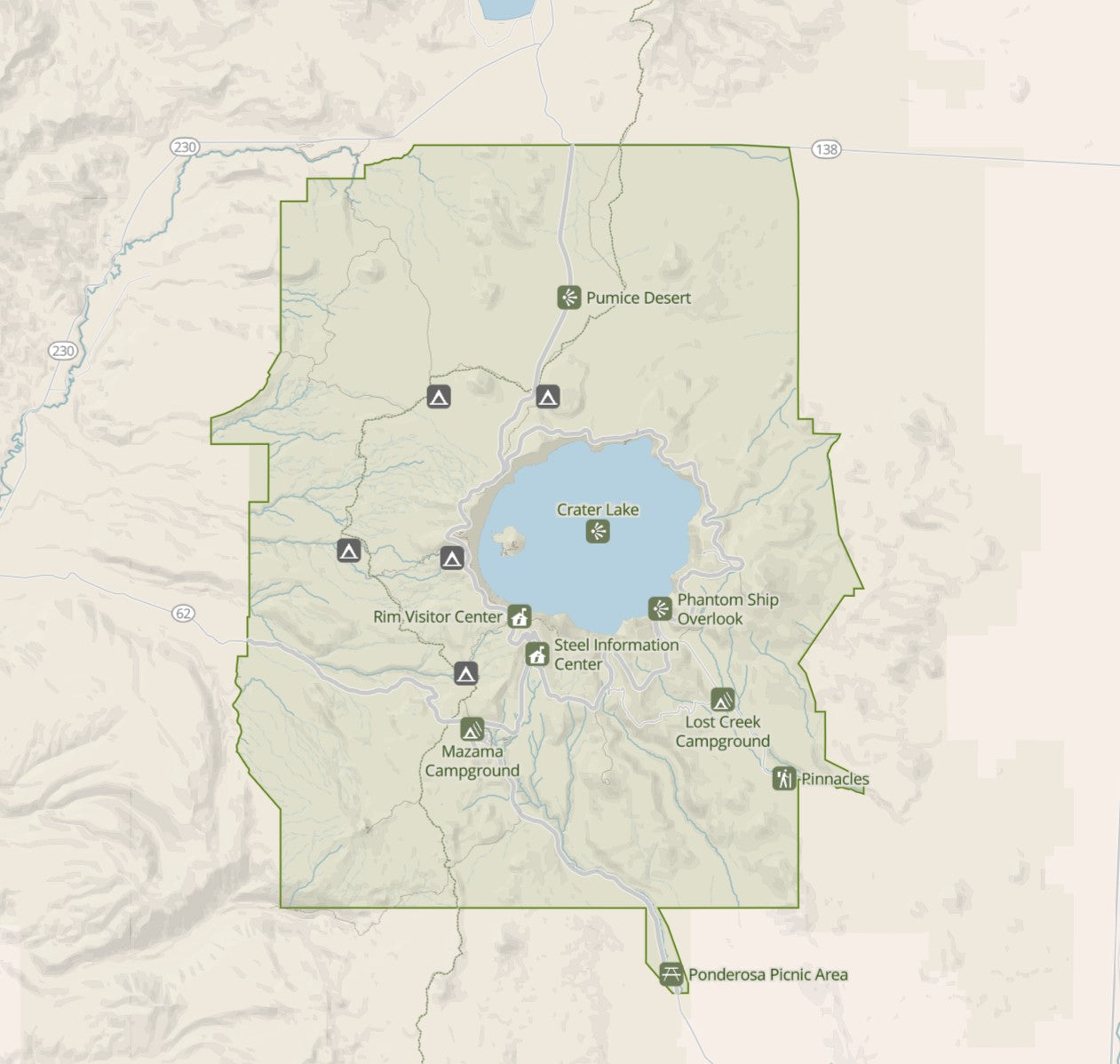 Crater Lake National Park 3D Topography Map Magnet