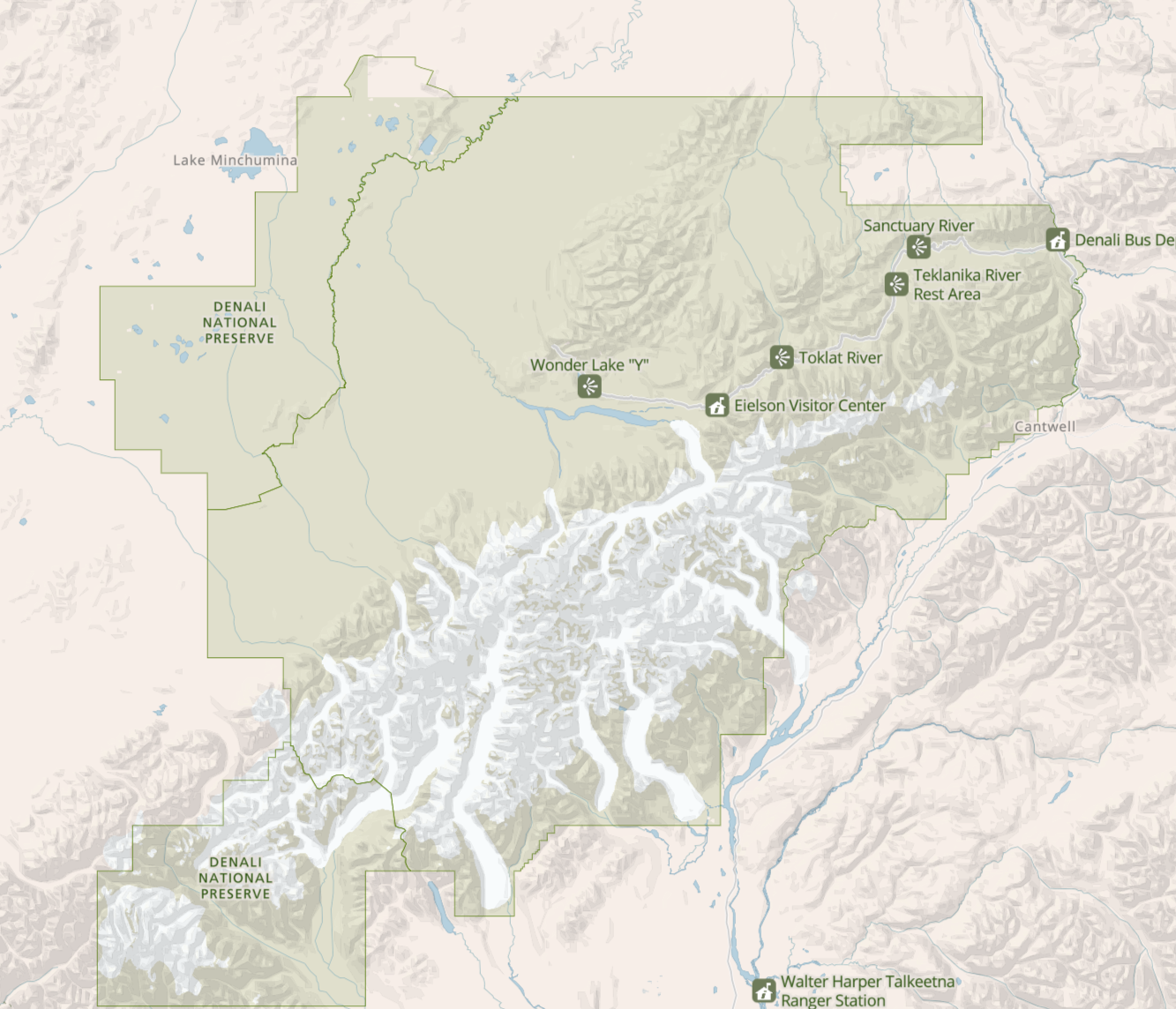 Denali National Park 3D Topography Map Magnet
