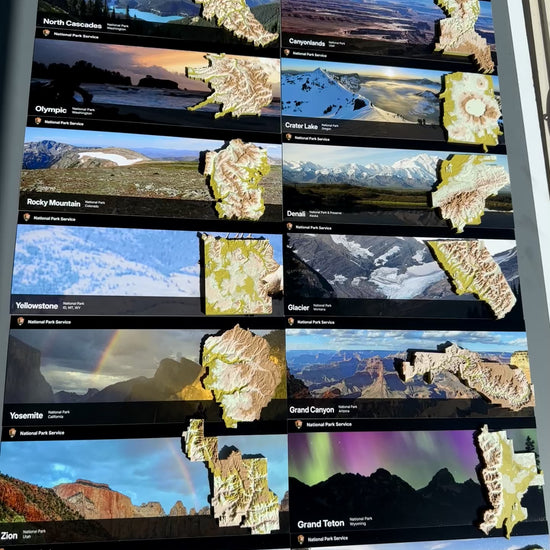 Collectible national park topography map magnets