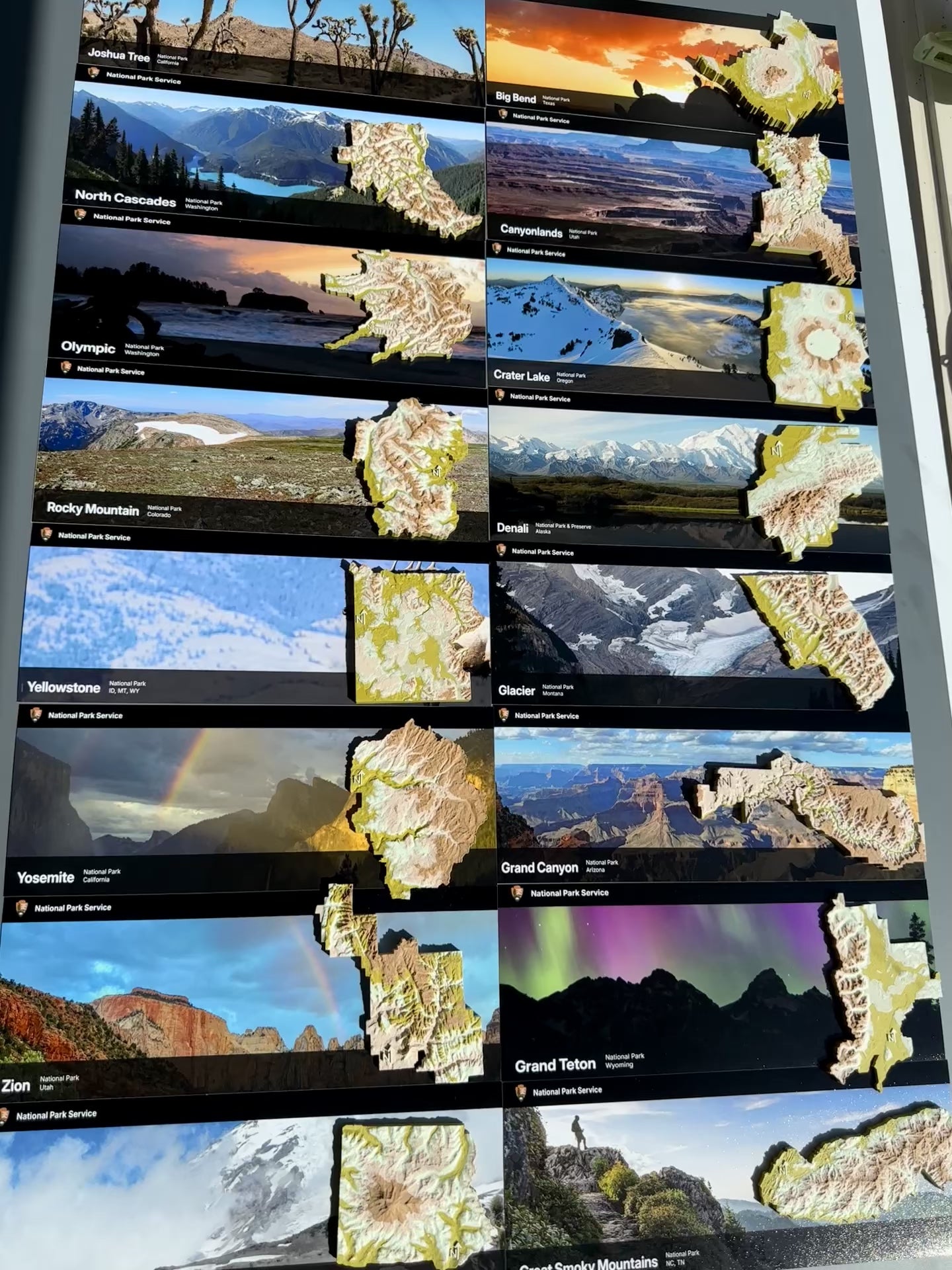 Collectible national park topography map magnets
