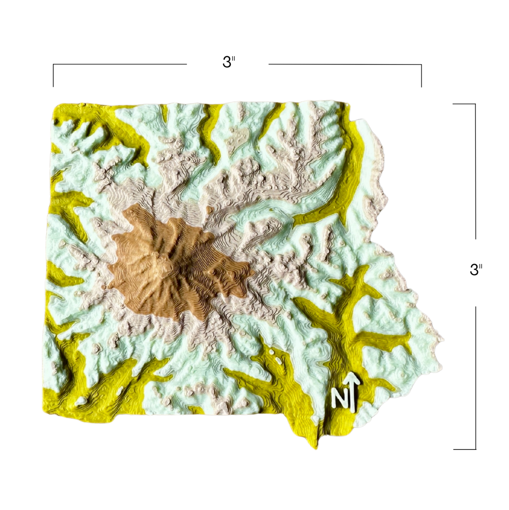 Mount Rainier National Park 3D Topography map souvenir gift magnet