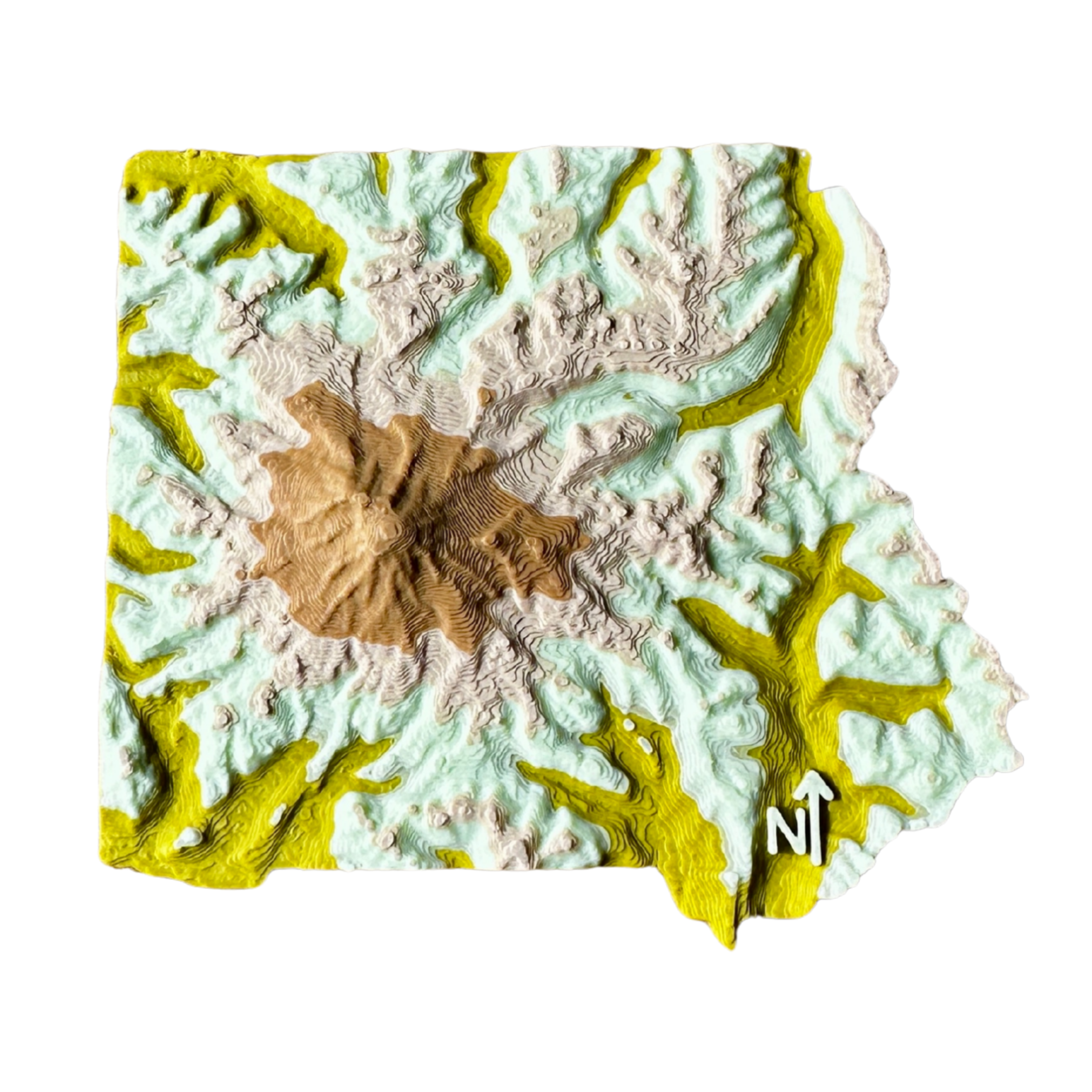 Mount Rainier National Park 3D Topography map souvenir gift magnet