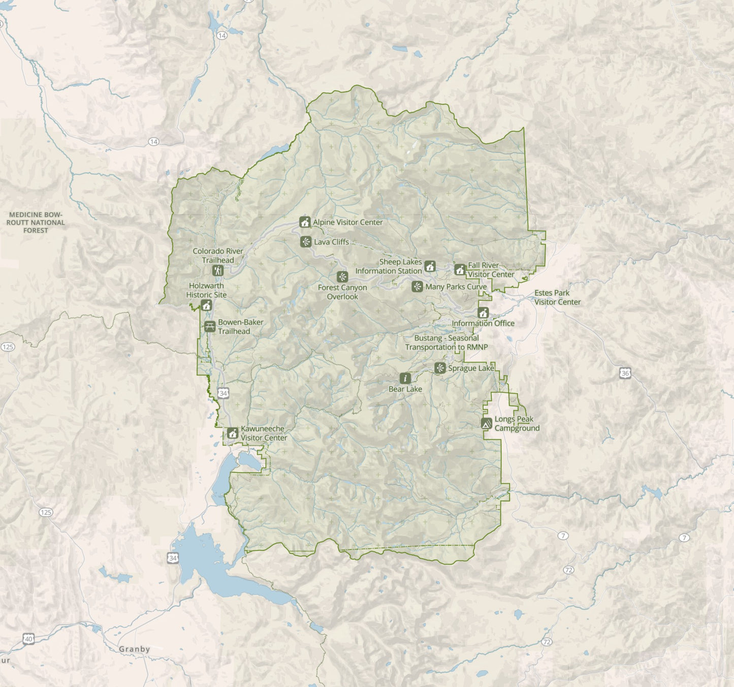 Rocky Mountain National Park 3D Topography Map Magnet