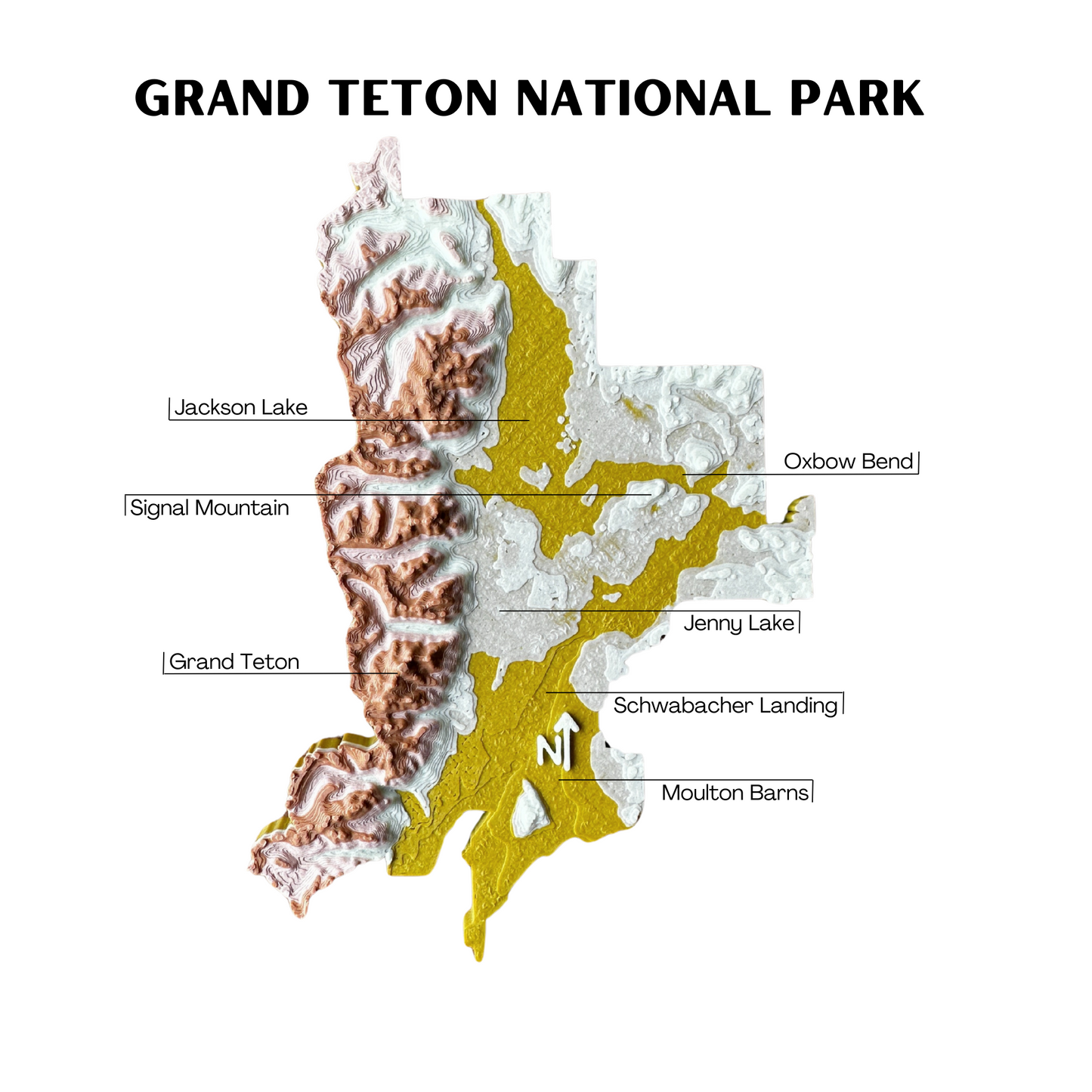 Grand Teton National Park 3D Topography Magnet
